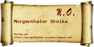 Morgenthaler Orsika névjegykártya